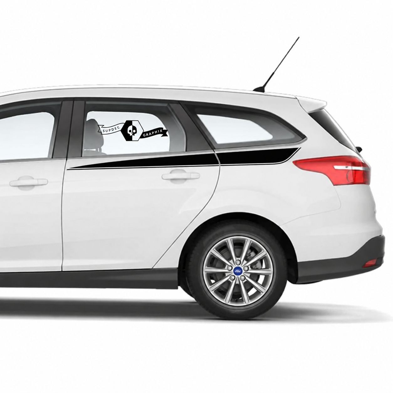 Upper Door Quarter Pinstripe Pair Side Vinyl Decal Sticker for Ford Focus 2021+