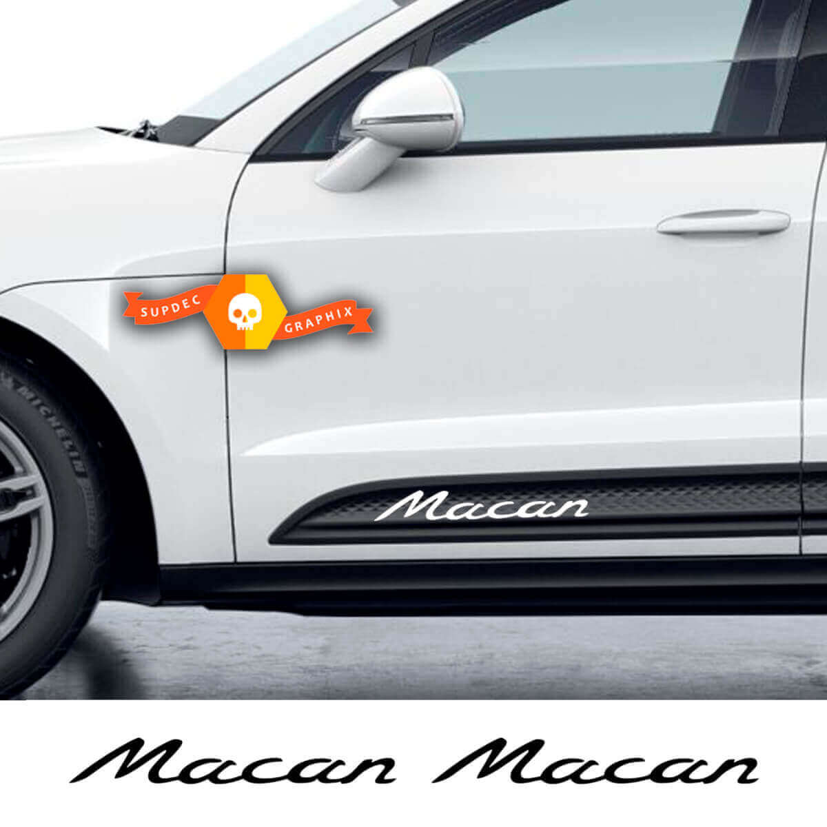 Macan Side Door Vinyl Decal Pair for Porsche Macan