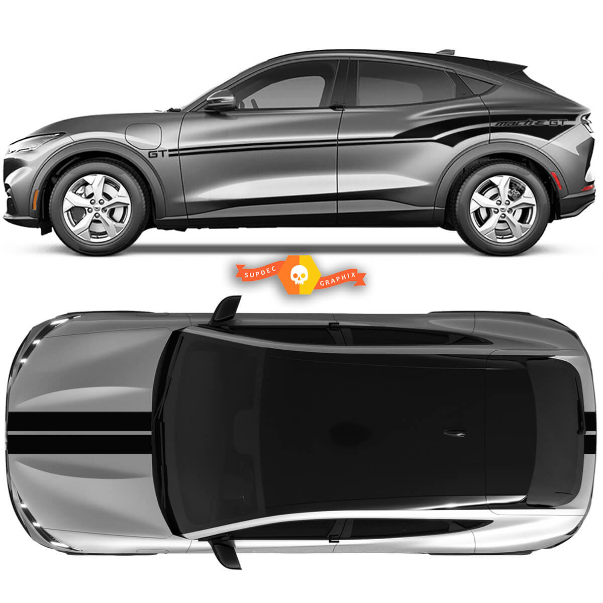 Ford Mustang MACH Hood car rear side Doors Decal car vinyl sticker Shelby Sport racing stripes
