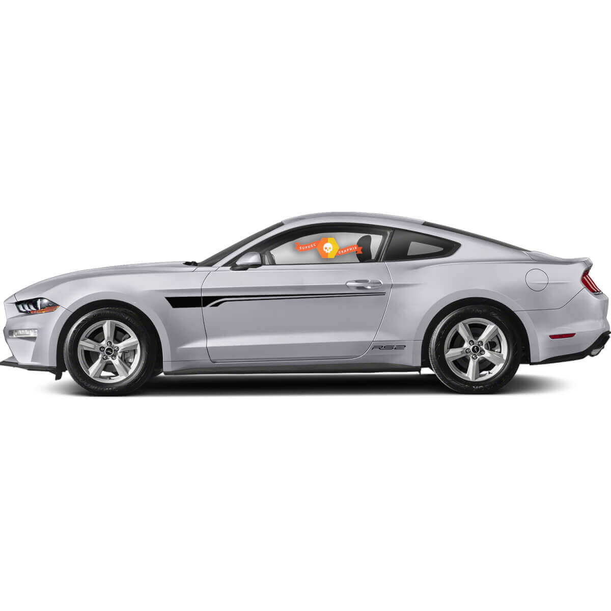 Dual Accent Stripes Side Vinyl Decal Kit for Musclecar Musclecarmodel ROUSH RS2