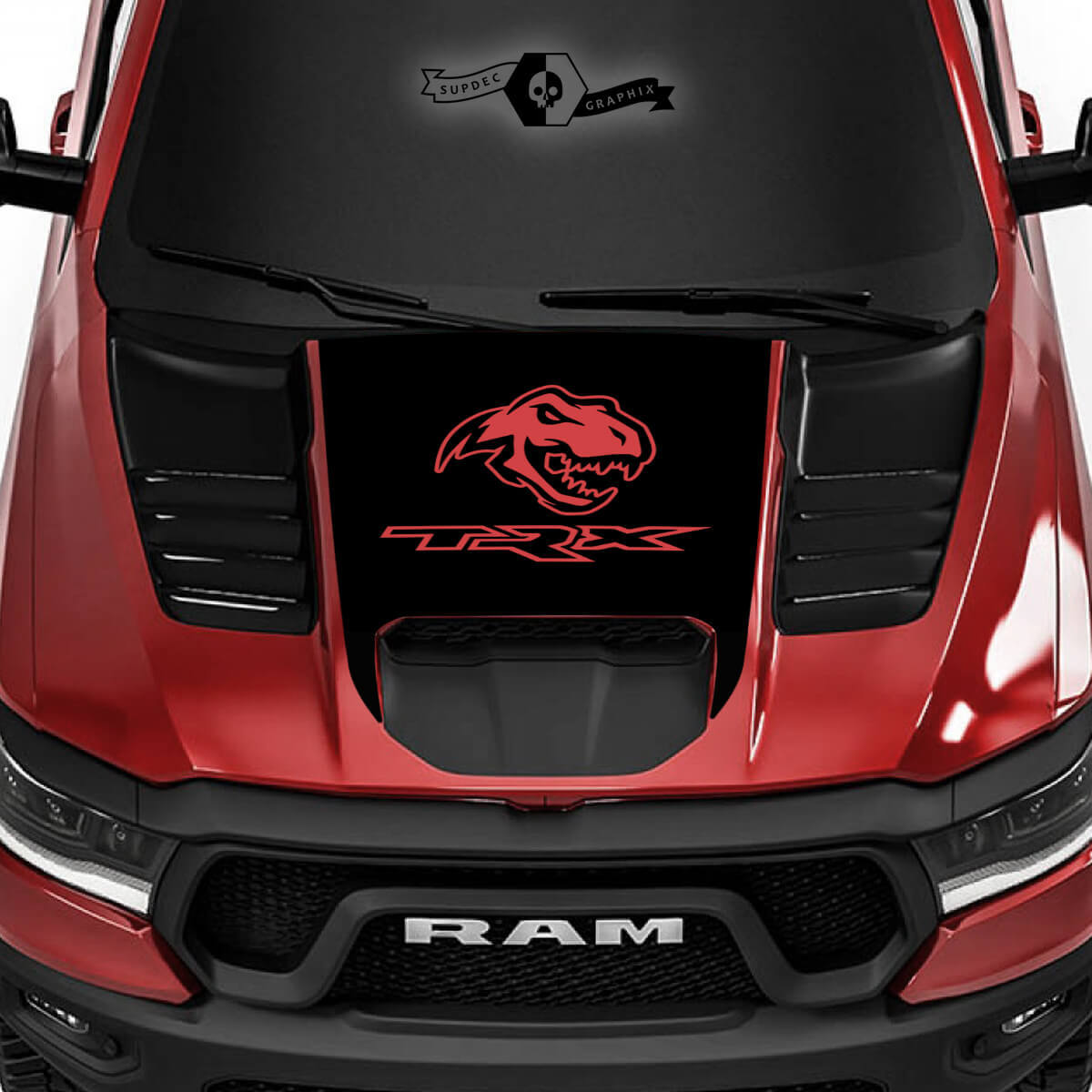 T-Rex TRX  Hood Vinyl Decal Graphic for Dodge Ram 1500 TRX 