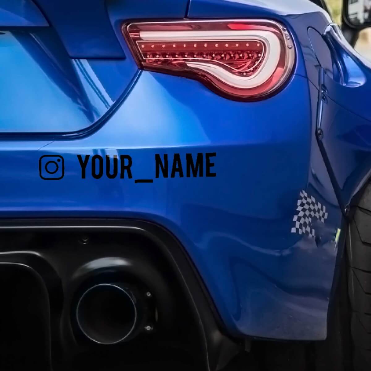 Custom Name Instagram Username Set of Decals Stickers