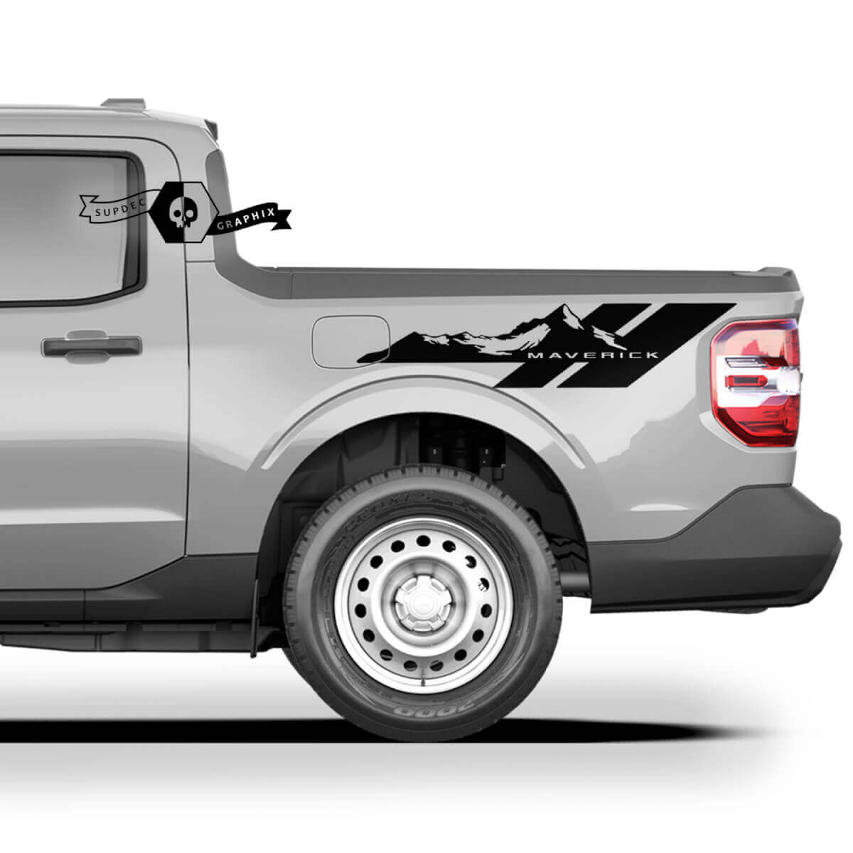 Pair Musclecar MAVERICK 2022 FX4 Graphics Decals Stickers Bed Side Decals Mountain Stripe Maverick Stickers Truck Bed Side
