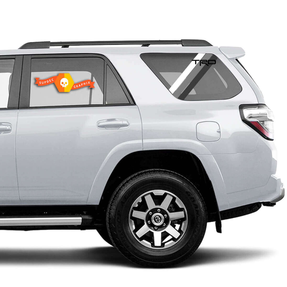 TRD Vintage Stripes Rear Side Window Vinyl Decal Sticker for Toyota 4Runner 2010-2023