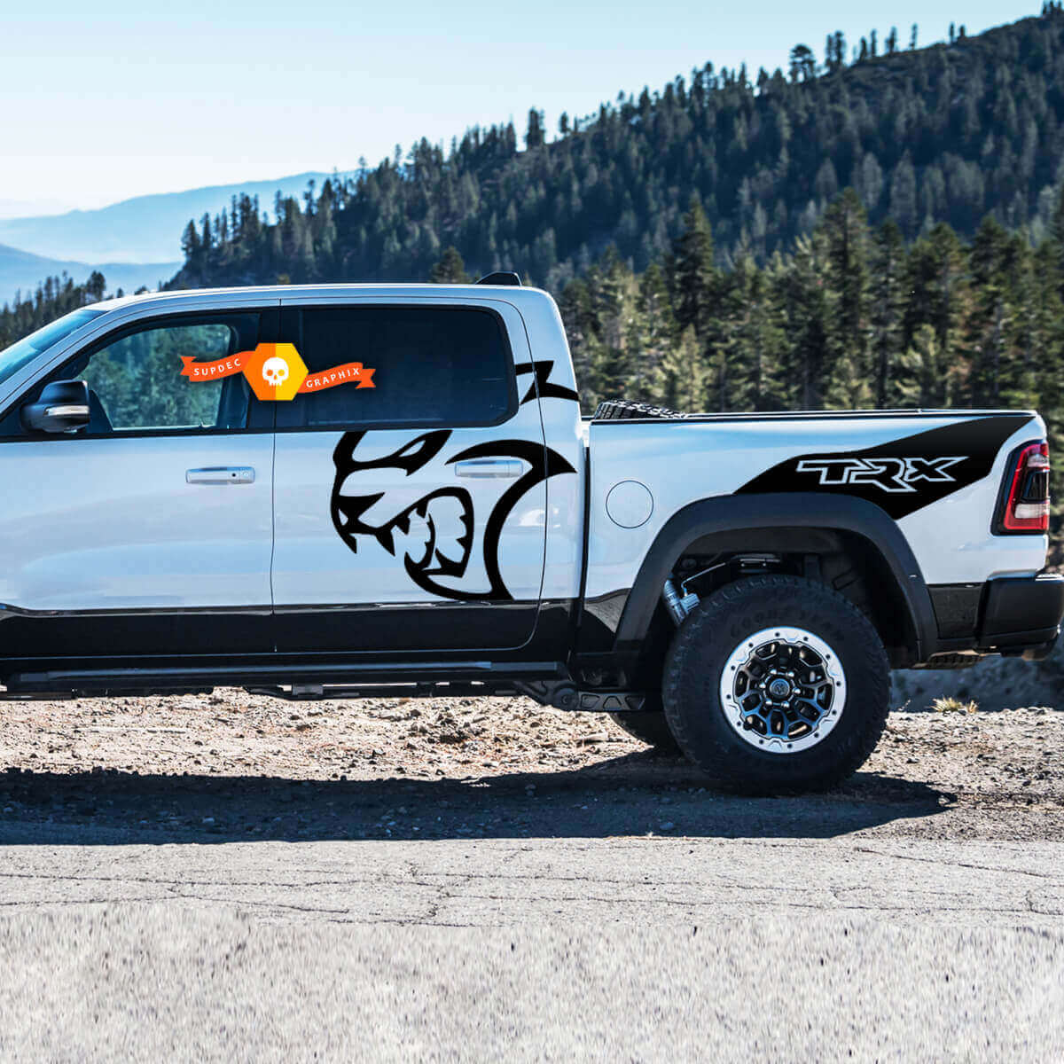 Hallcat TRX Door and Rear Side Vinyl Decal Kit for Ram TRX 2021+