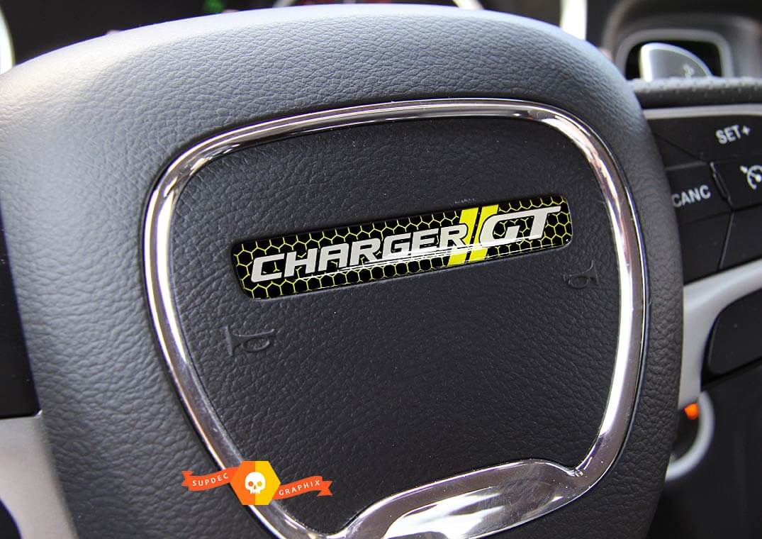 One Steering Wheel Charger GT emblem domed decal

