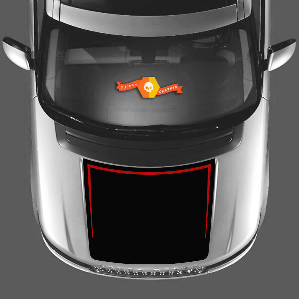 Two-Color Hood Decal Vinyl Graphic Kit for Range Rover Vogue L405 2013-2017