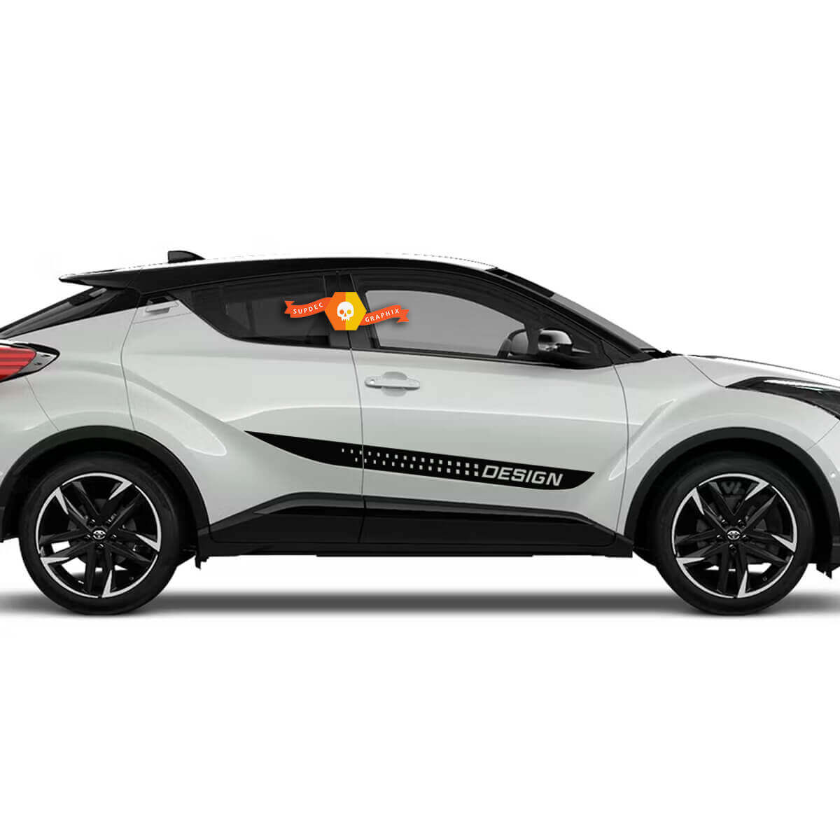 Perforated Stripes Side Door Vinyl Decal Sticker for Toyota C-HR