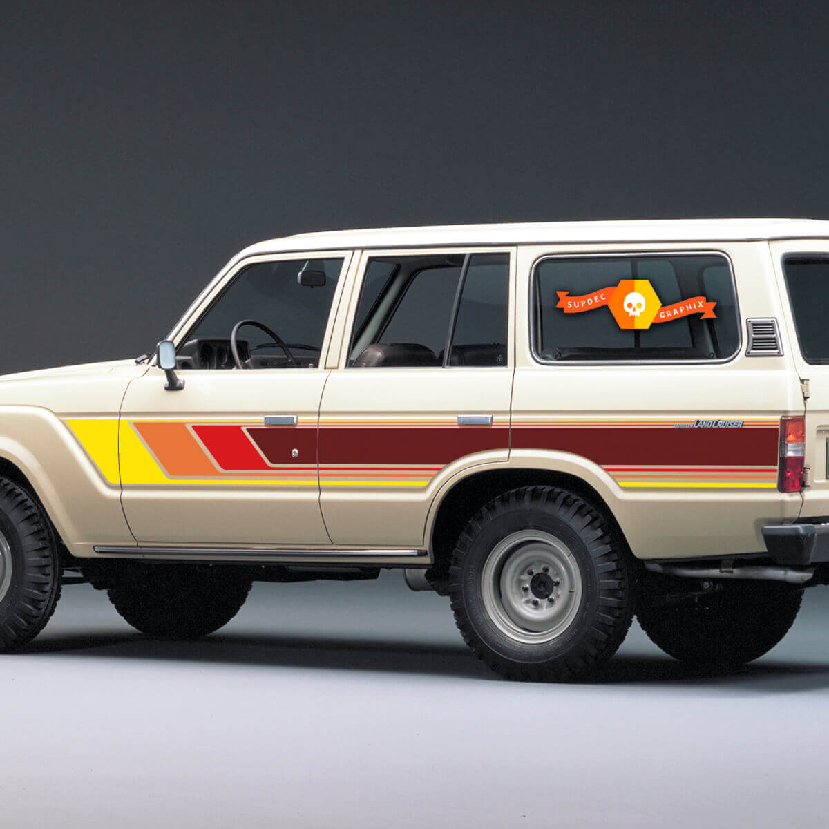 Vintage Side Stripes Vinyl Decal Kit for Toyota Land Cruiser 60 Series