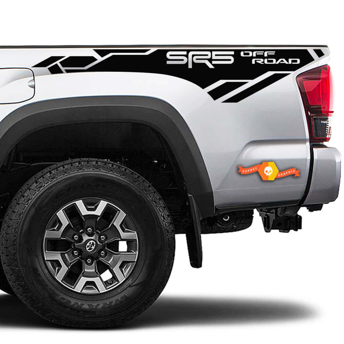 SR5 Off Road Rear Side Stripe Vinyl Decals For Toyota Tacoma 2016-2023