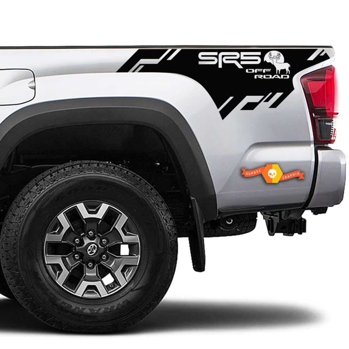 2 Toyota Tacoma 2016-2022+ SR5 OF-ROAD Deer Bed Side Bed Stripes Vinyl Stickers Decal for Toyota Tacoma