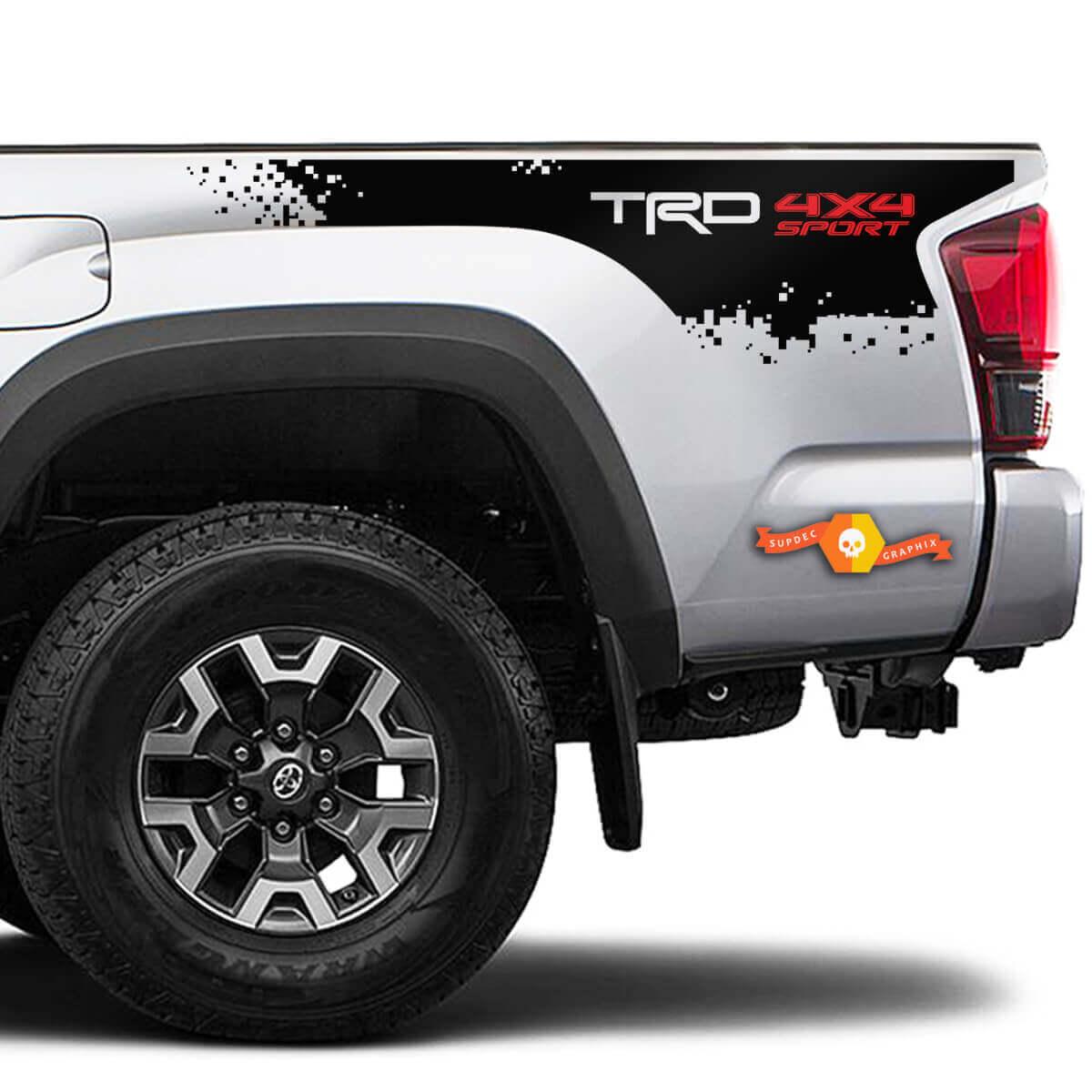 2 Toyota Tacoma 2016-2022+ TRD 4X4 Sport Destroyed Bed Side Bed Stripes Vinyl Stickers Decal for Toyota Tacoma
