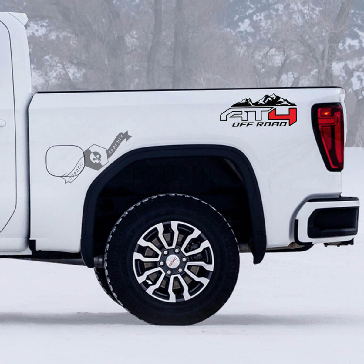 2 GMC GM Sierra 1500 AT4  Mountains off-road 4x4 Decals Stickers  2 colours
