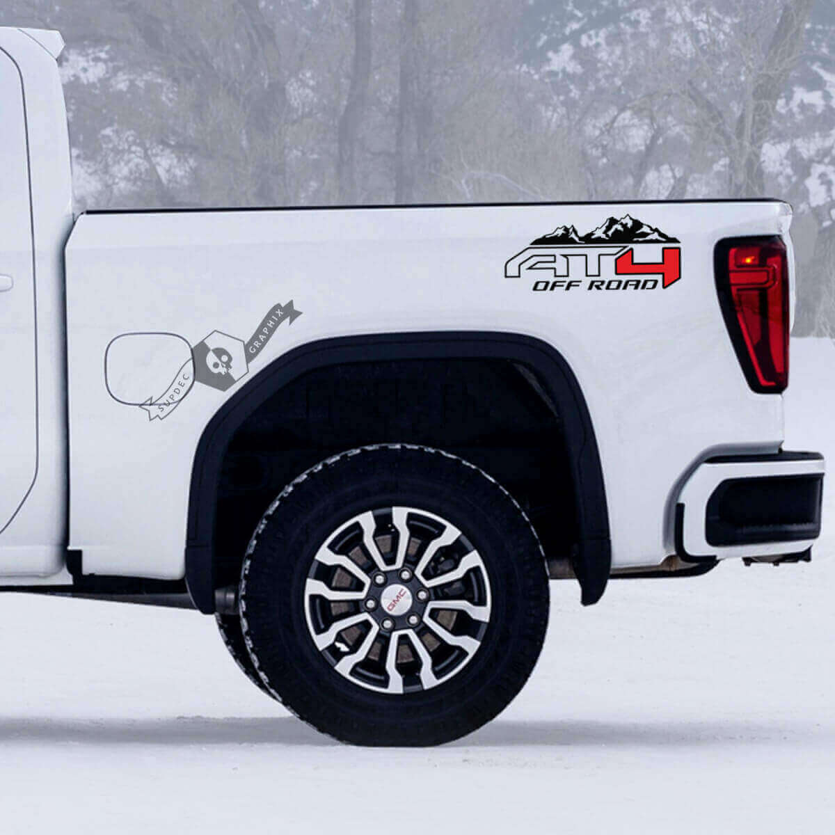 AT4 Off Road Mountain Bed Vinyl Decal Kit for GMC Sierra 1500 