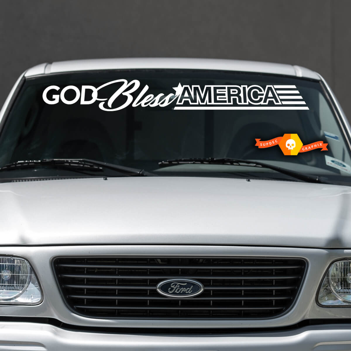 God Bless America Nissan Ford Chevrolet Jeep Car Windshield Decal Sticker Graphics Fits To Any Models