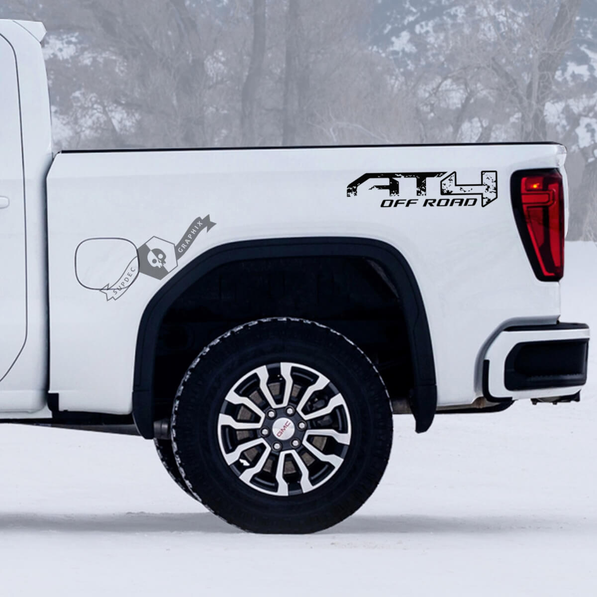 2 GMC GM Sierra 1500 AT4 Side Bed Destroyed Вestroyed off-road 4x4 Decals Stickers
