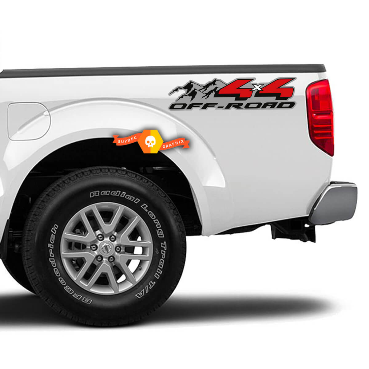 Pair  for Nissan Frontier Hummer Bronco 4X4 Off Road Mountains RAM F150 Silverado Sierra Decal Sticker Kit for any Truck  or SUV