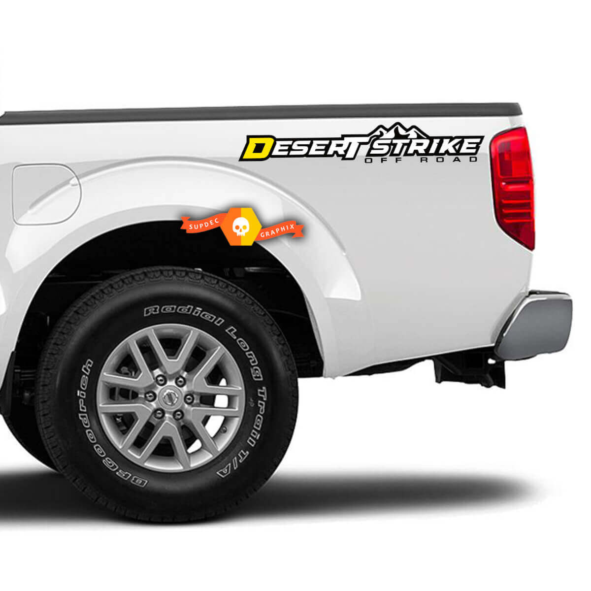 Pair Nissan Frontier Desert Off Road pro4x Desert Strake Titan Runner Vinyl Bed Side Vinyl Decals Stickers
