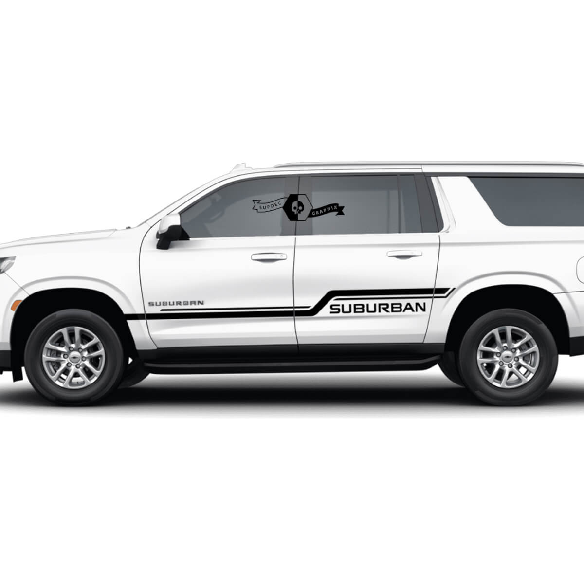 Pair Chevrolet Suburban Side Rocker Panel Doors Stripe Vinyl Decal Sticker

