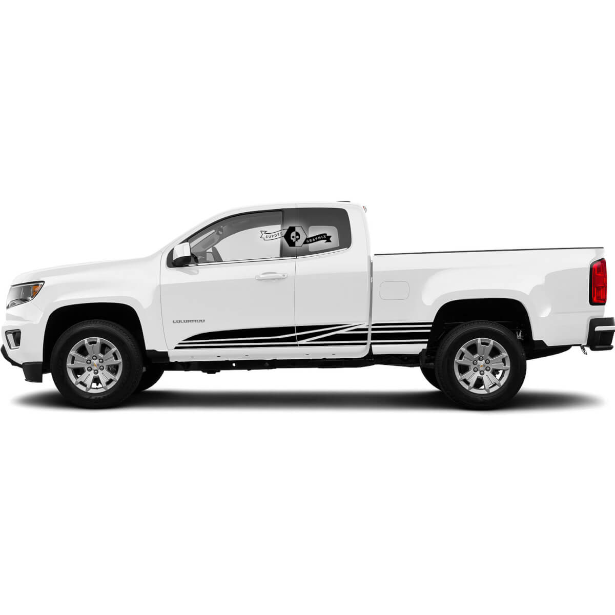Pair New Chevrolet Colorado Side Rocker Panel Stripes Line Trim Doors Vinyl Decal Sticker
