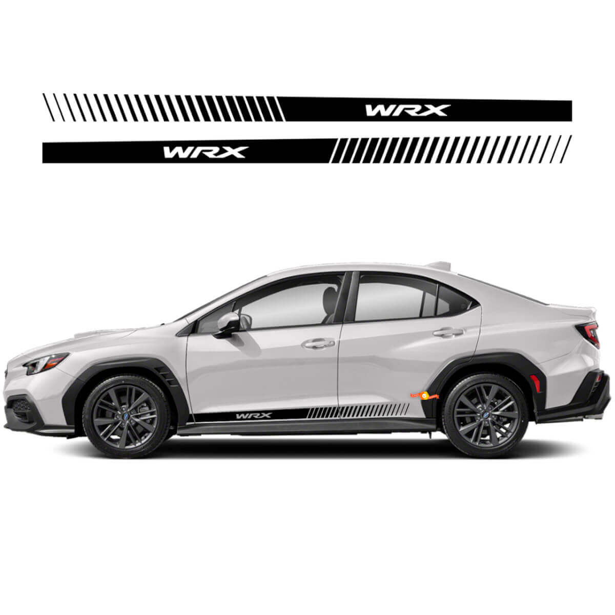 Pair Rocker Panel Side Skirt Vinyl Body Car Stripe Racing Vinyl Decal Sticker fit Suba WRX Impreza
