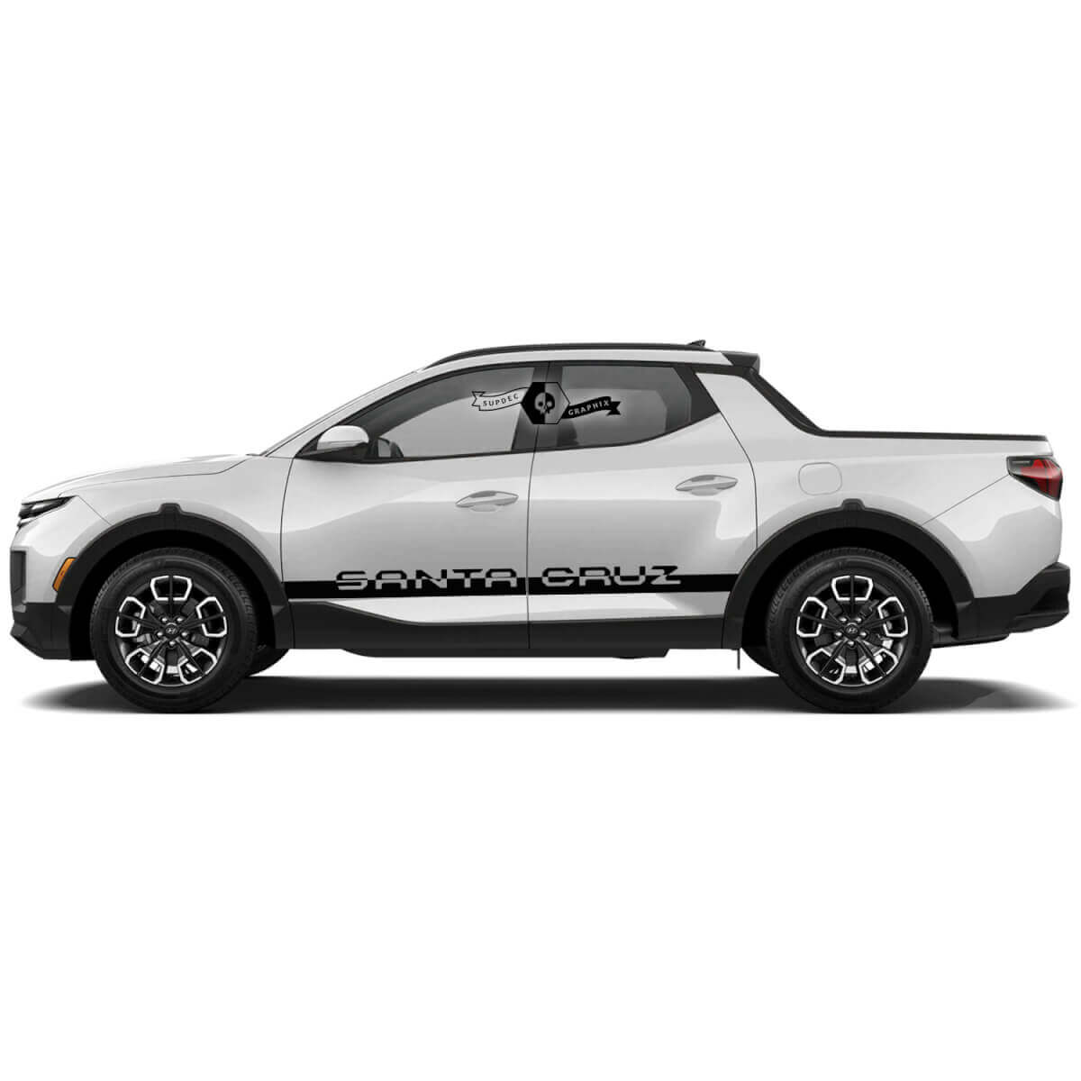 Brand Lettering Side Stripes Vinyl Decal Kit for Hyundai Santa Cruz