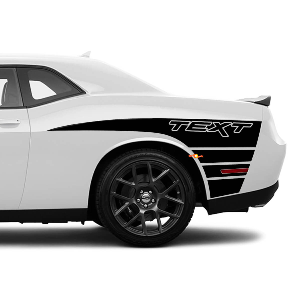 Claw Style Stripes Bedside Vinyl Decal Sticker for Dodge Challenger