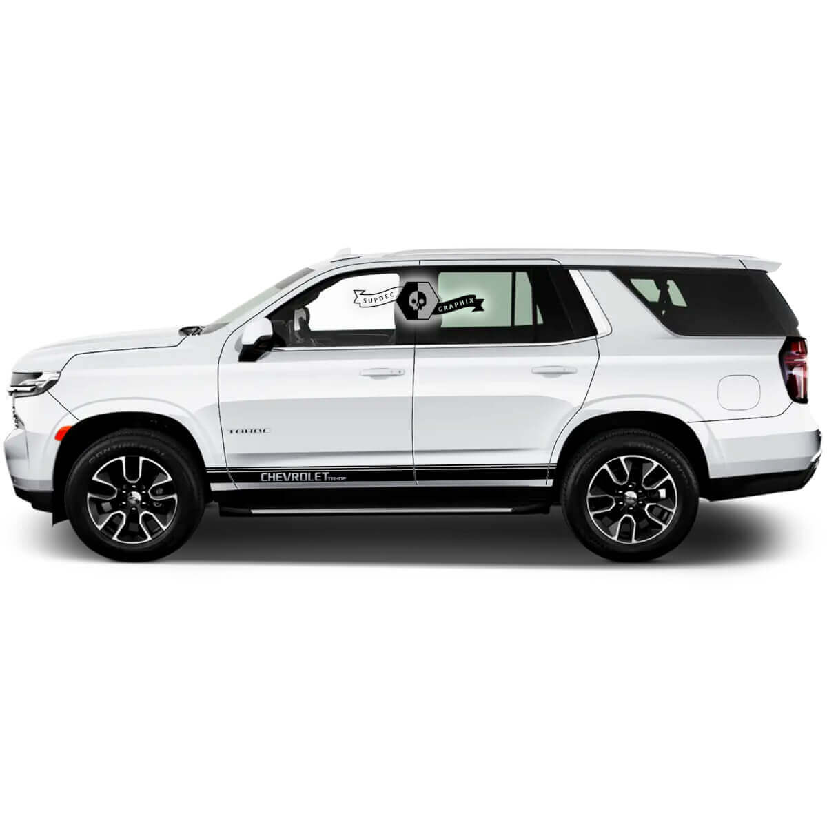2X 2020 2021 2022 2023 + Graphics Chevrolet Tahoe Stripes Rocker Panel Line Solid Vinyl Decal Sticker
