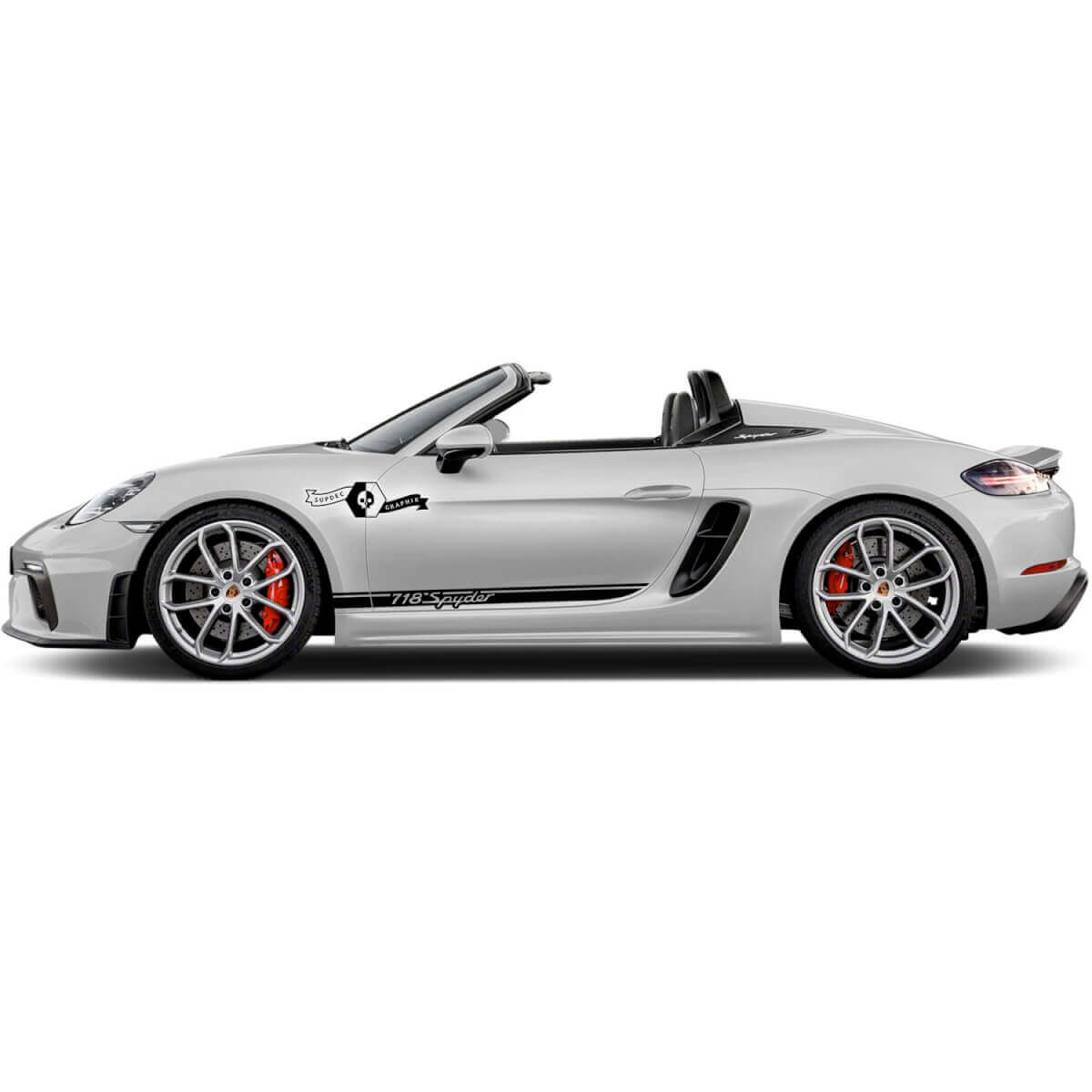 2 Porsche 2022 Porsche 718 Spyder Doors Side Stripes Kit Decal Sticker
