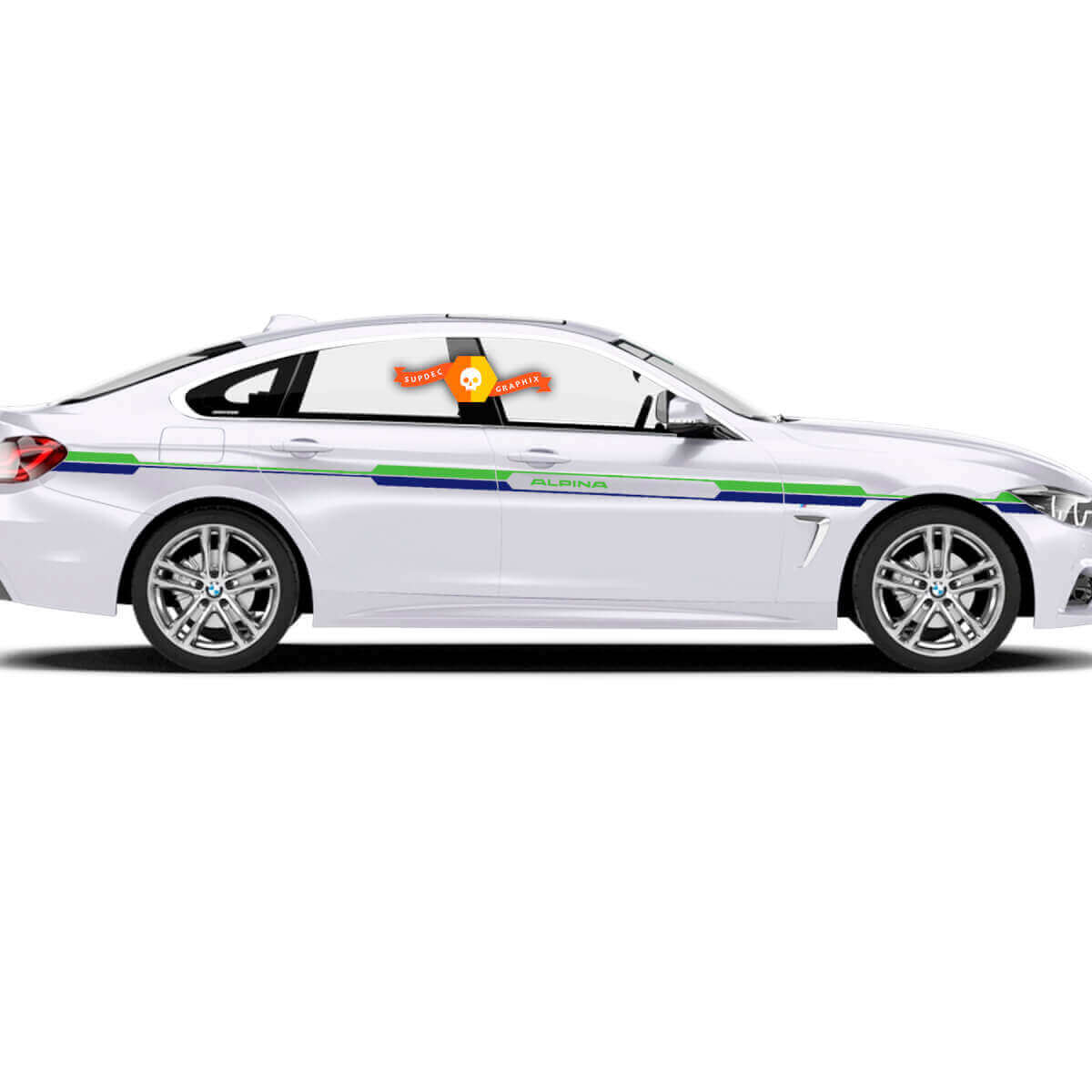 Alpina Style Racing Side Stripes Vinyl Decals for BMW 3 & 4 Series