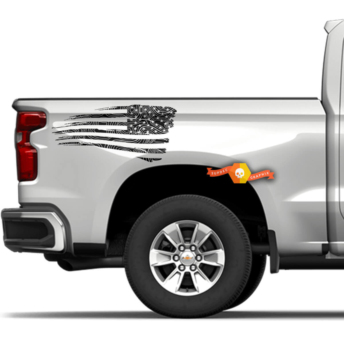 US Flag Rear Side Vinyl Decal for Dodge Musclecar Toyota Trucks