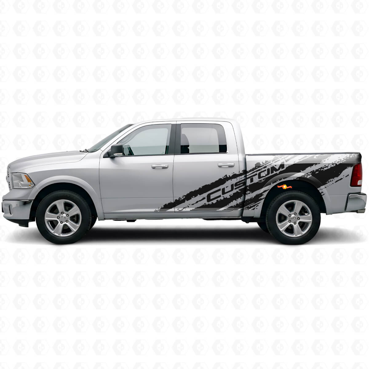 Mud Splash Custom Text Side Vinyl Decal Kit for Dodge Ram 1500 Rebel