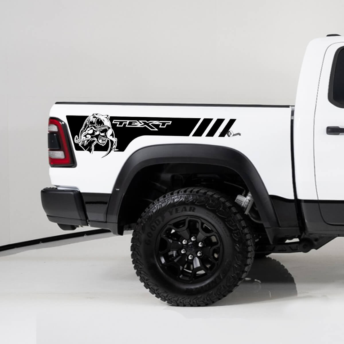 TRX Style Custom Text Bedside Vinyl Decal Sticker for Dodge Ram 1500 TRX Rebel