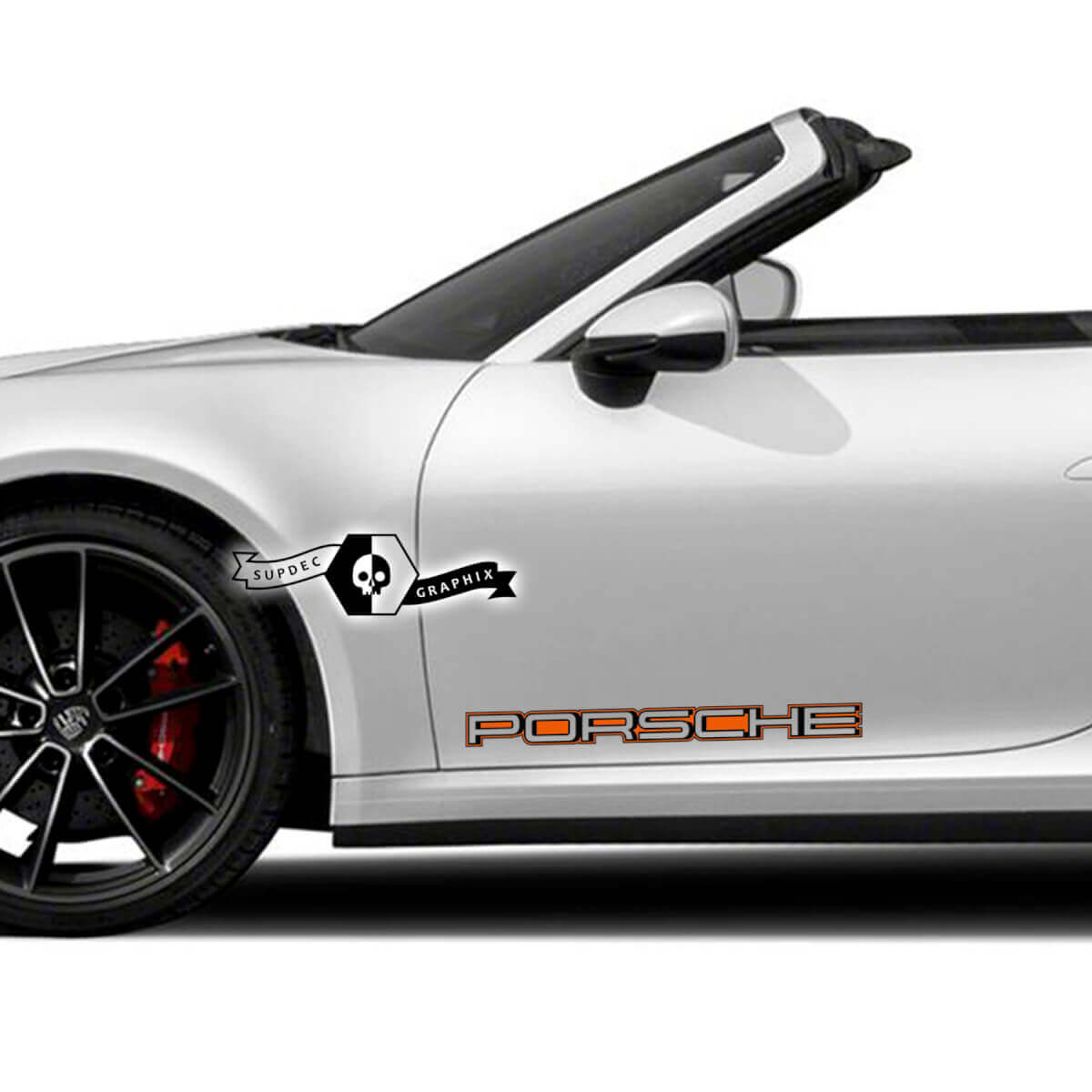 2 Porsche 911 Carrera 2 Colors Shadow Side Doors Kits Decals Stickers
