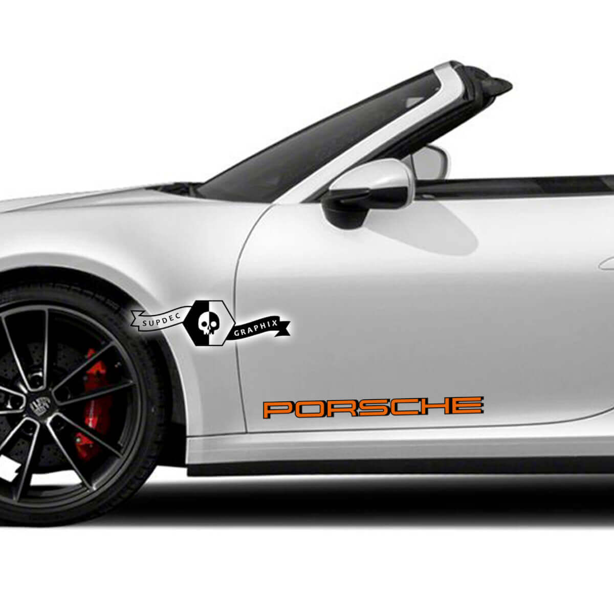 2 Porsche 911 Carrera 2 Colors Shadow Side Doors Kits Decal Sticker
