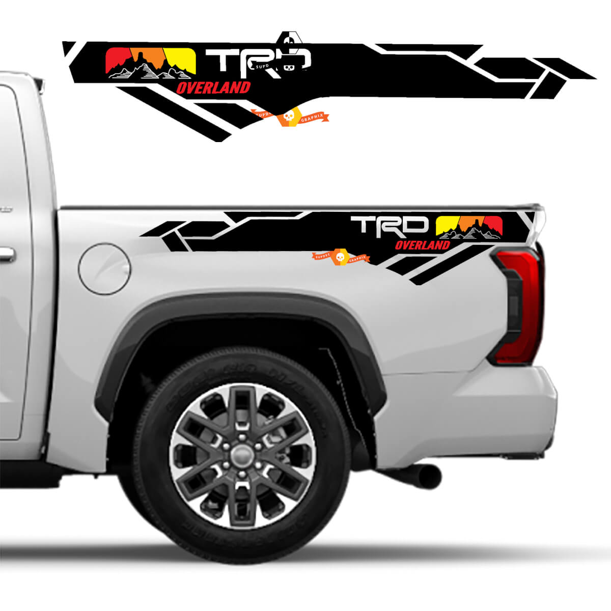 TRD Overland edition Mountain Vintage Colors BedSide Side Vinyl Stickers Decal fit to Toyota Tundra 2022 2023 2024
