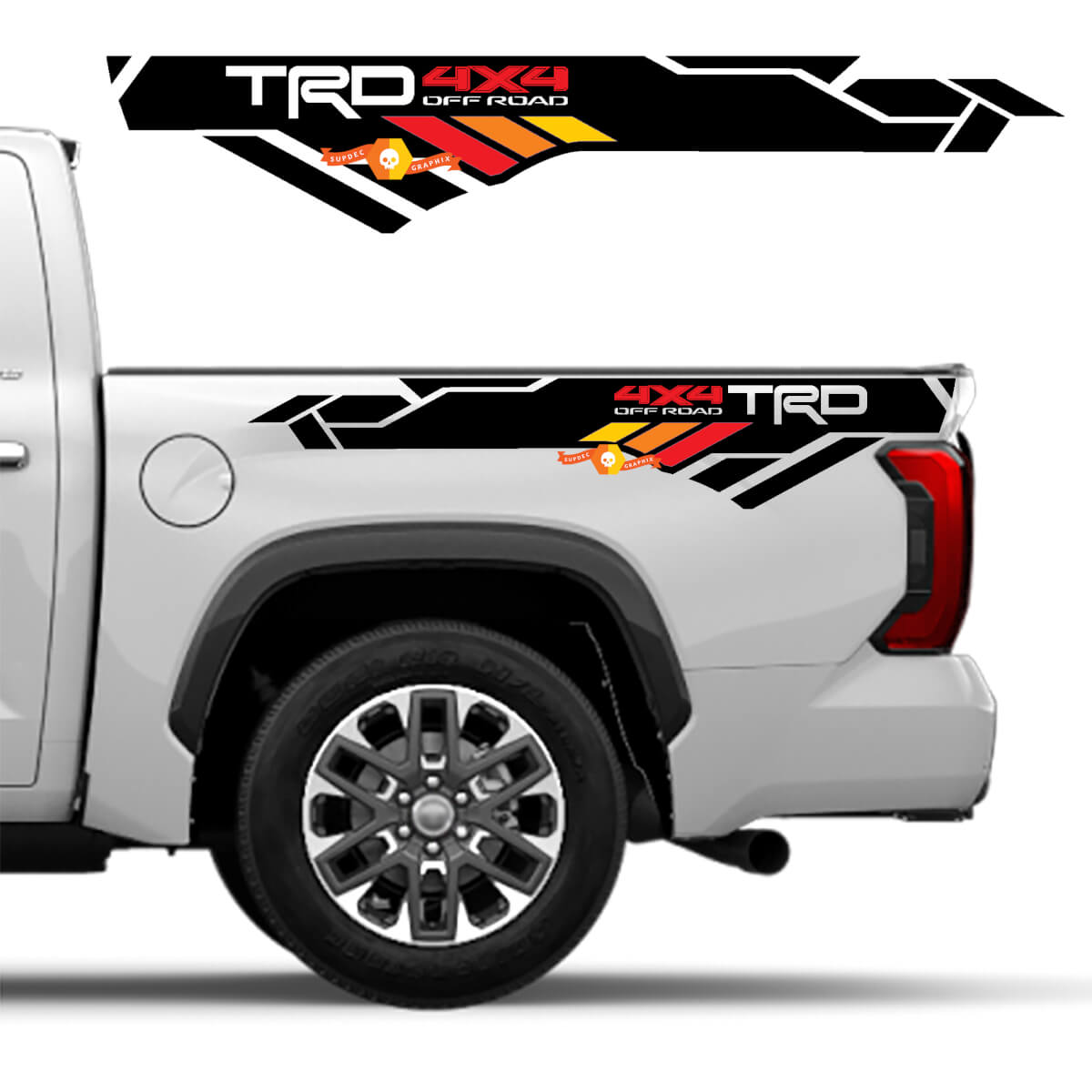 TRD 4x4 Off Road Vintage Colors BedSide Side Vinyl Stickers Decal fit to Toyota Tundra 2022 2023 2024
