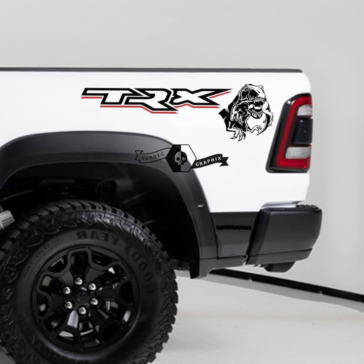 2x Dodge Ram TRX 2023 TRX Eating Raptor Bed Side Decal Truck Vinyl Graphic 2 Colors

