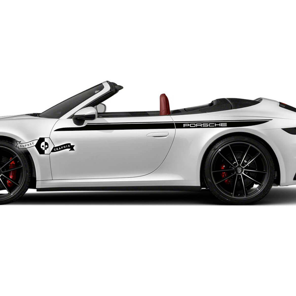 2 New Porsche 911 Porsche Carrera Stripes Doors Up  Kit Decal Sticker
