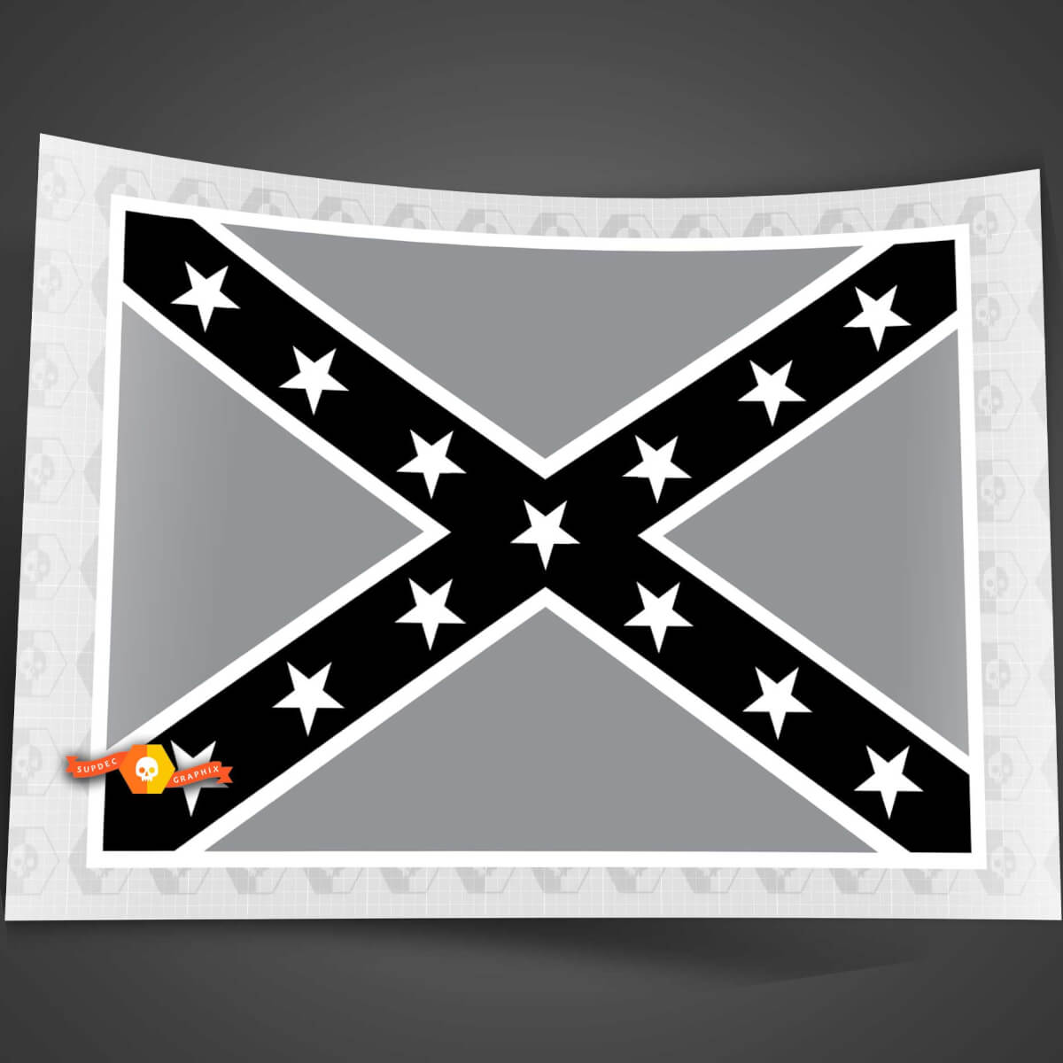 General Lee flag Black and White 34