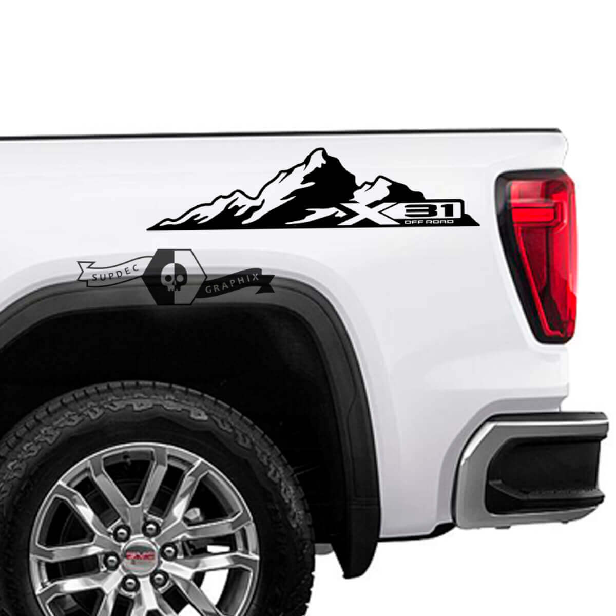 X31 Off Road Mountain Side Vinyl Decals for 2023 GMC Sierra 1500