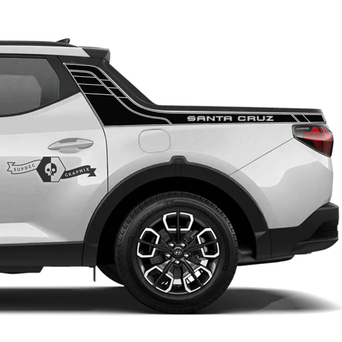 Modern Rally Side Bed Lettering Vinyl Decals Kit for Hyundai Santa Cruz
