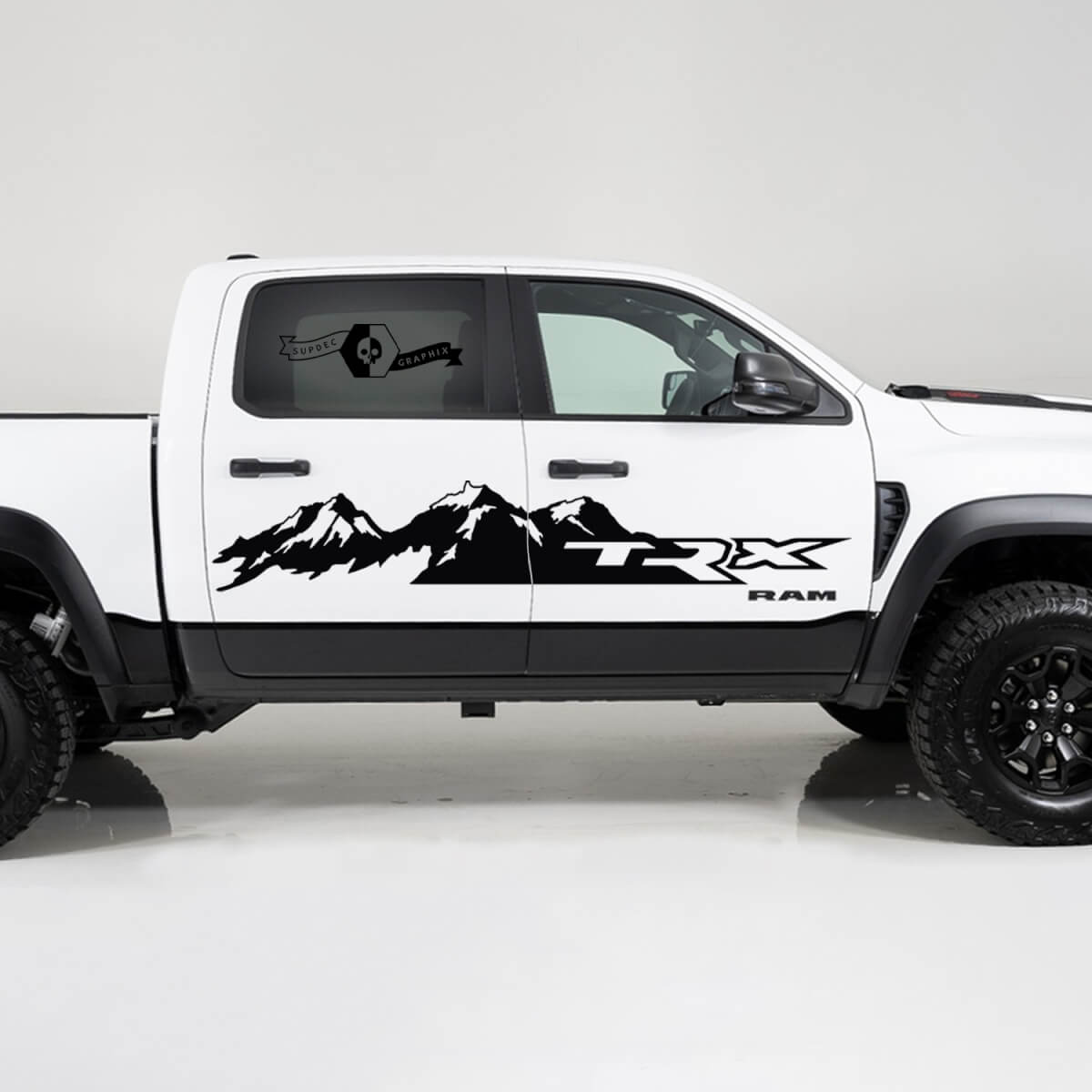 2x Dodge Ram TRX Rebel 2022 2023 1500 Side Splash TRX Mountains Logo Truck Vinyl Decal Graphic
