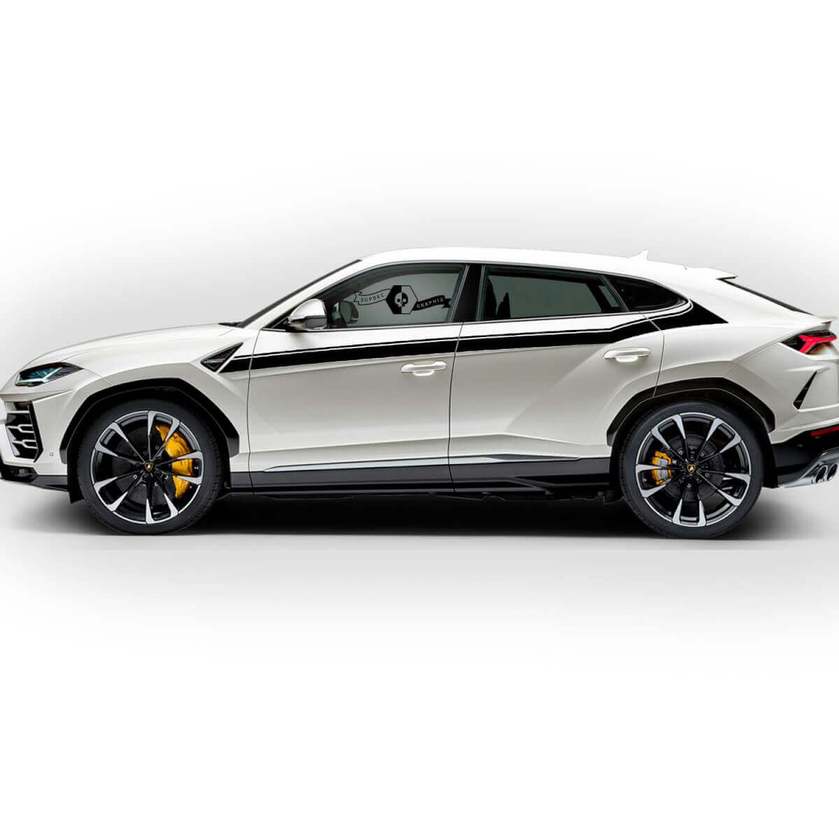 Pair Lamborghini Urus 2021 2022 2023 Side Doors Up Flag Stripe Vinyl Decal Sticker Graphics
