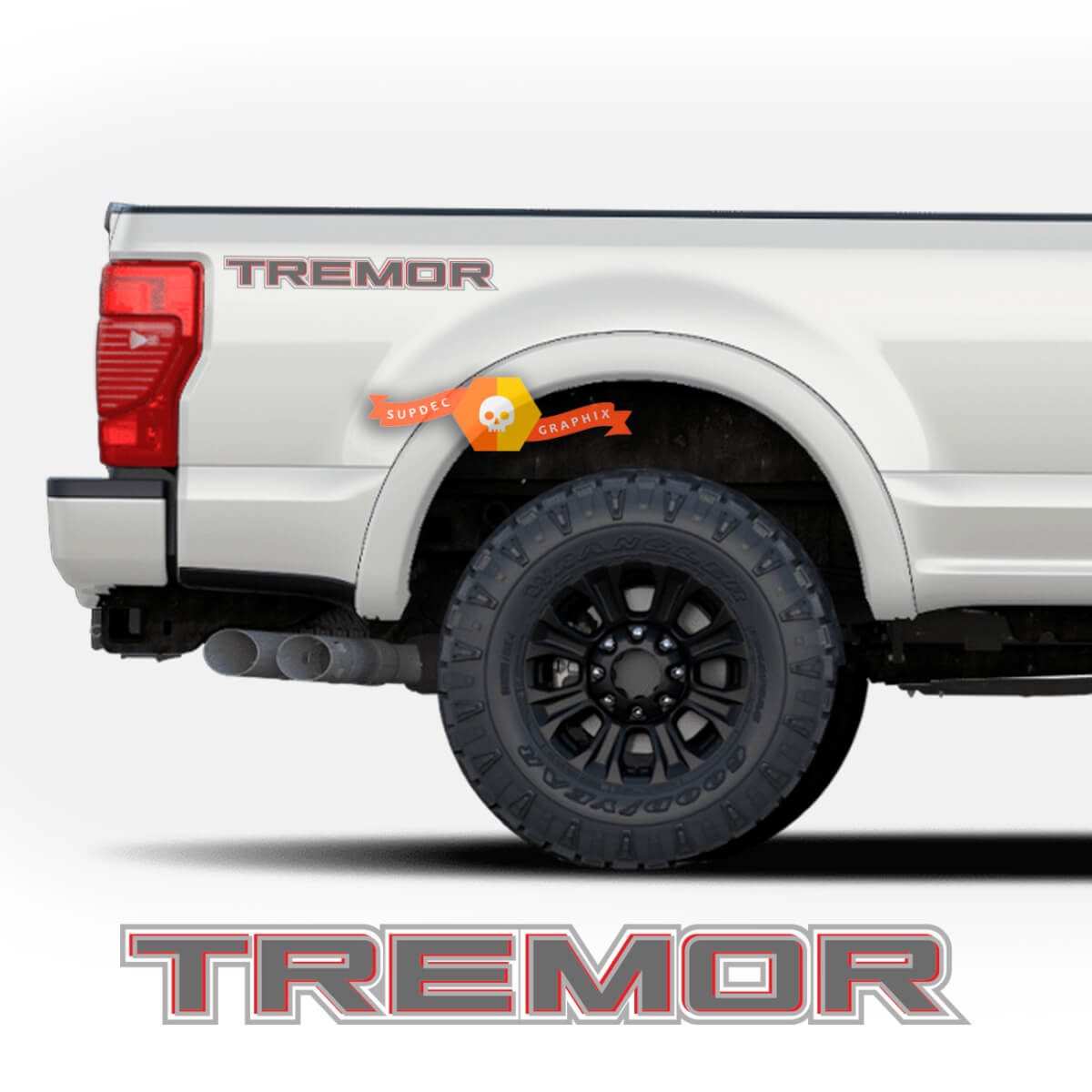 Pair Truck Bed Decal Tremor Set Ford Super Duty F250 F150 Vinyl Stickers like on the picture
