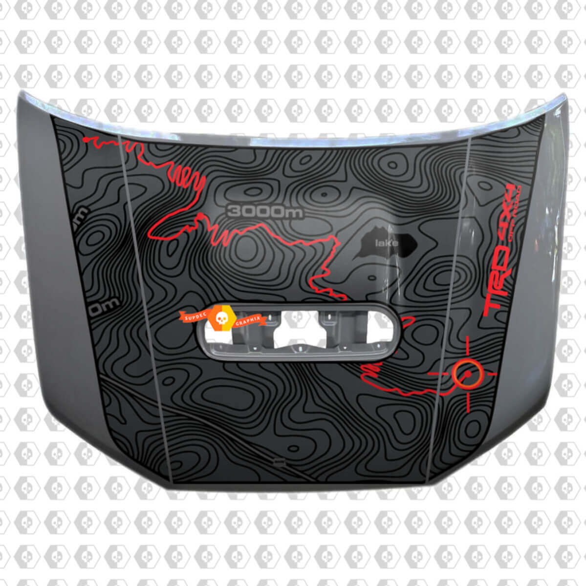 Toyota Tacoma 2020 Blackout Topographic Map Adventure trip Vinyl Hood Decal Sticker TRD off road
