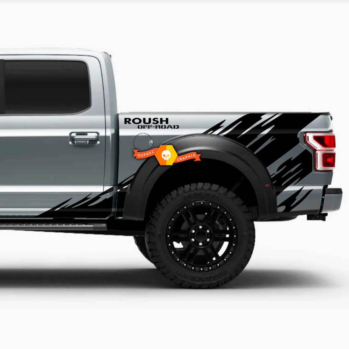Roush Off-Road Mud Splash Bed Side Vinyl Decal for Musclecar truck 2013+