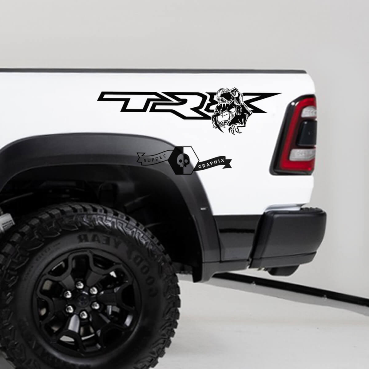 Pair  Dodge Ram TRX 2020 - 2023 TRX Eating Raptor Bed Side Decal Truck Vinyl Graphic
