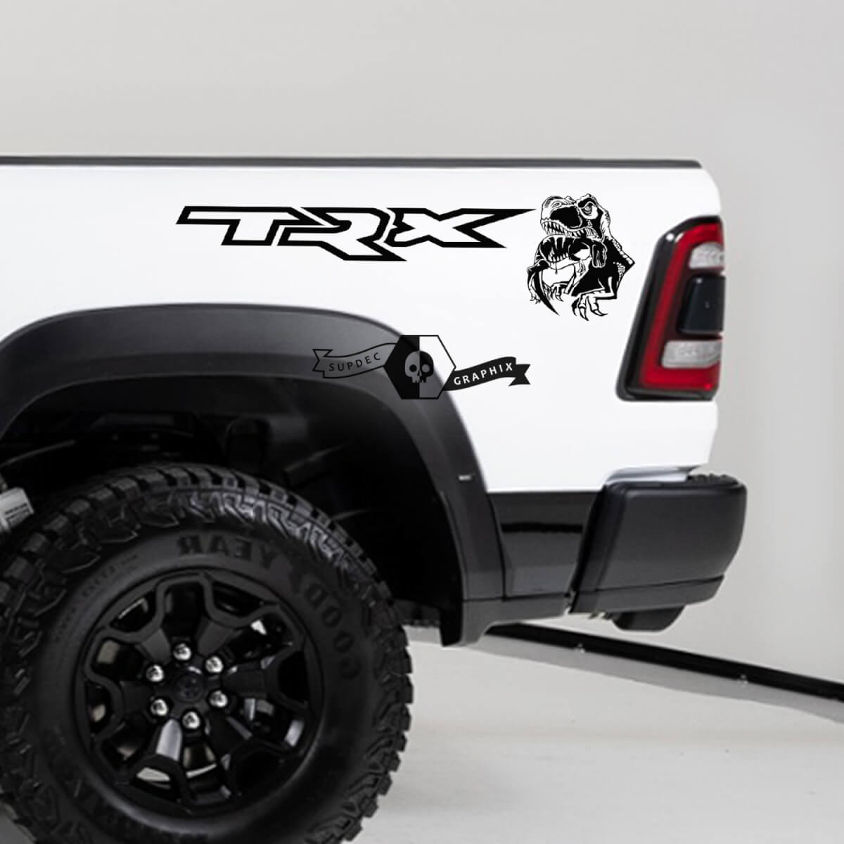 Pair  Dodge Ram TRX 2020 - 2023 TRX Eating Raptor Bed Side Decal Truck Vinyl Graphic
