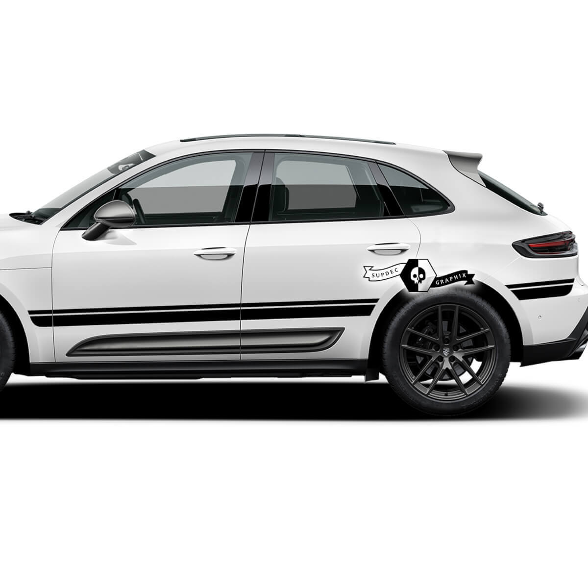 2x Porsche 2023 Porsche Macan T Side Bed Stripes Doors Decal Stickers
